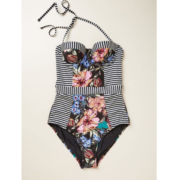 Modcloth Other - NEW MODCLOTH HIGH DIVE My Best One-Piece Noir Mix